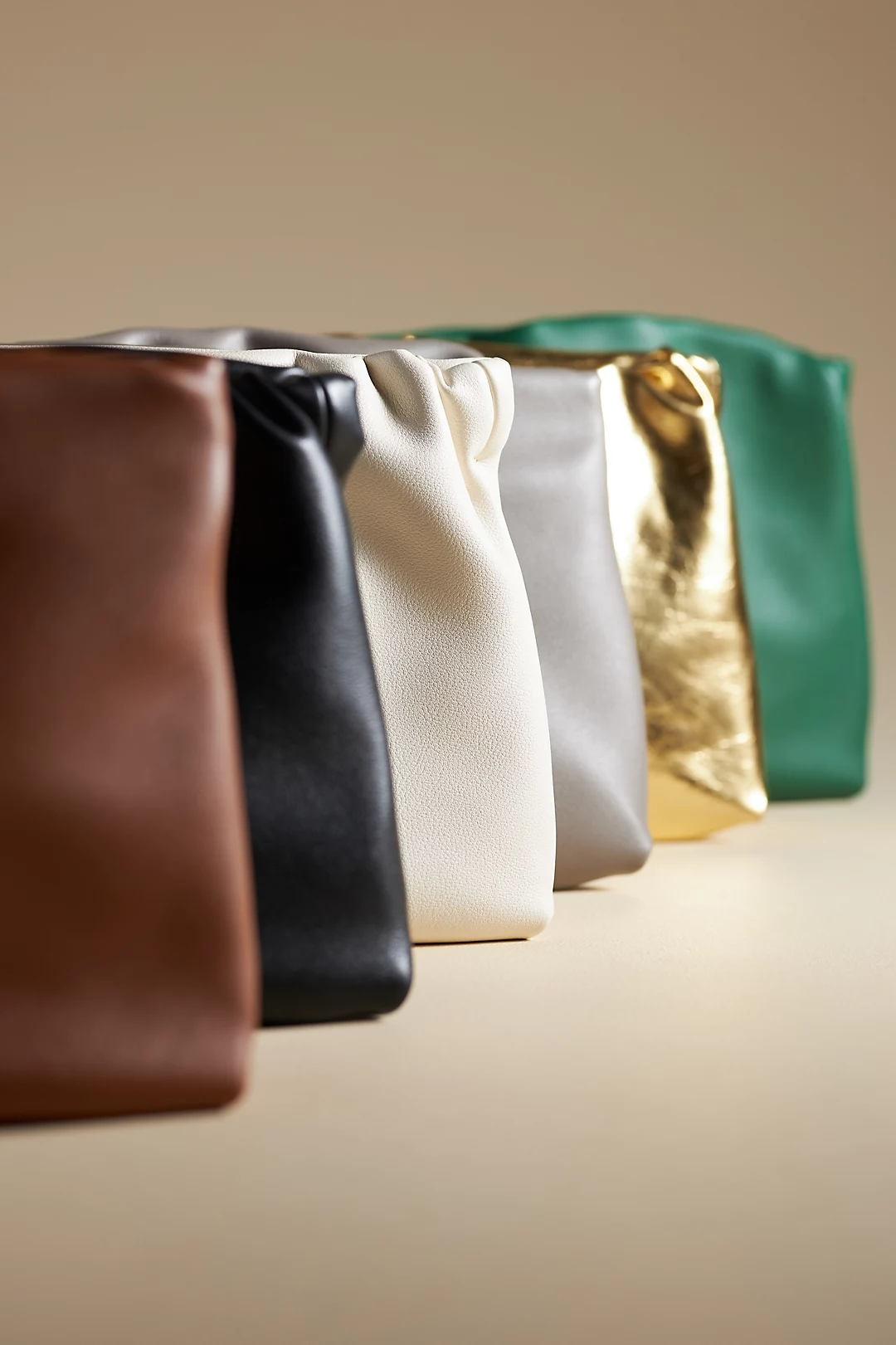 Cinched Faux-Leather Clutch